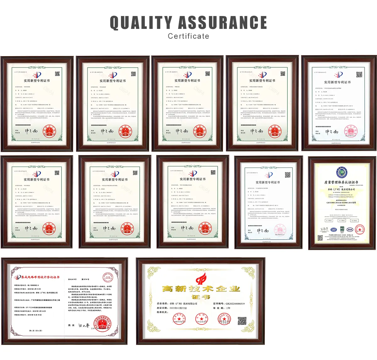 Quality Assurance Certificate